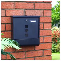 GH453 - Wall Mounted Lockable Letterbox, Black