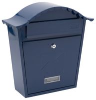 701544 - Classic Wall Mounted Stainless Steel Post Box, Midnight Blue