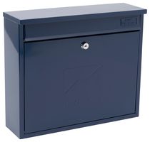 701545 - Elegance Wall Mounted Stainless Steel Post Box, Midnight Blue