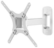 MRL23W - Single Head Extendable TV / Monitor Wall Mount 12-43" Tilt & Turn VESA Compatible, White
