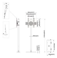 7350073738939 - M Single Pole Floormount Pro, 32" to 65" Screen, Black