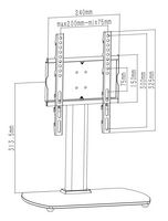 TT22S - Tabletop Steel Bracket, 22"-43"