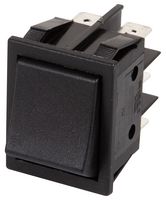 B41LC11000000 - Rocker Switch, On / On, DPDT, 250V AC, 16A, Black