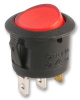 PELR0228 - Panel Mount Rocker Switch, Red, On / Off, SPST, Red, 12V DC, 10A