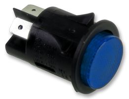 SP6018C1F0000 - Pushbutton Switch, DPST, Off-(On) Latching, 25mm, 250V AC, 16A, Illuminated Blue
