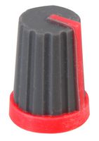 CR-MS-1 - Knob, Soft Touch, Spline Shaft, Grey / Red