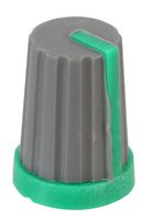 CR-MS-4 - Knob, Soft Touch, Spline Shaft, Grey / Green