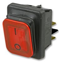 B4MASK48X1R11002 - Switch, Rocker, DPST, IP65, 24V Red