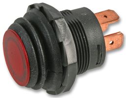 PPSW-55312R - Waterproof Push Button Switch with Red LED Illumination, SPST, Latching, Off - On, 14 V, 10A