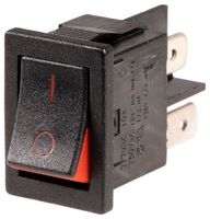 H8550XBAAA - Rocker Switch, DPST, Black / Red, I/O