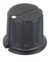 KN206BP - Knob, Black, 20.8mm Dia, 6mm Shaft