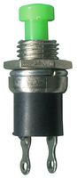 SW05490 - Miniature Pushbutton Momentary Switch, Green, 1NO, 50V, 200mA, Off-(On)