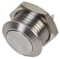 RJS1N1LP-12M-F-BS-67J - Vandal Resistant Momentary Switch, 24V DC, 0.3A, 1NO / SPST, Micro Travel, Stainless Steel, 12mm