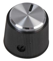 MP1699 - 19mm Black and Silver Instrument Control Knob, 6mm Shaft, Black Marker