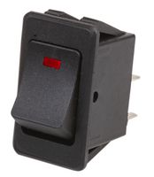 433 - LED Dot Rocker Switch, On Off, SPST, 12V DC, 20A, Red