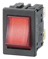 GP18H1G00M00 - Rectangular Illuminated Rocker Switch, On / Off, DPST, 250V AC, 12A, Red