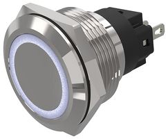 82-5151.1153 - Vandal Resistant Push Button Switch, SPDT, Momentary, 12V DC, White, 19mm