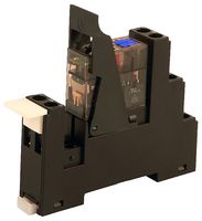 1RMTFL-12 - Single Pole Interface DIN Rail Relay Module with Test Button and Flag Indicator, 12V DC, 16A