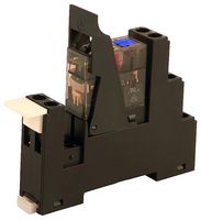 2RMTFL-12 - Double Pole Interface DIN Rail Relay Module with Test Button and Flag Indicator, 12V DC, 8A