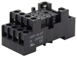 18FF-4Z-C7 + 18FF-TAG-C7 - DIN Rail Relay Socket, 250V AC, 7A
