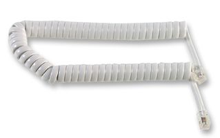 31010WR - RJ10 Plug to Plug Coiled Telephone Handset Cable, 1.4m White