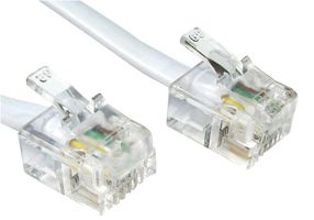 88BT-110 - White RJ11 Plug to Plug Modem Cable - 10m