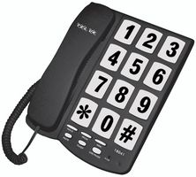 18041B - New Yorker Large Button Corded Phone - Black