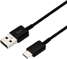 C-USB-T-C-BLK - USB-C to USB Plug Black Charge and Sync Cable - 1m