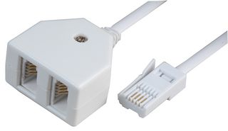 PSG04214 - BT Plug to Double Socket Telephone Extension Lead, 10m