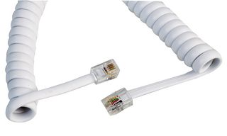 PSG04238 - RJ10 Plug to Plug Coiled Handset Cord, 3m, White