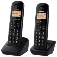 KXTGB612EB - Twin Cordless Phones with LCD Display, Black