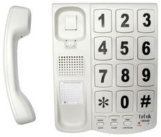 18040W - 18040W Hearing Aid Compatible, Large Button Desk Telephone, White