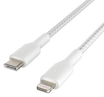 CAA004BT1MWH - BoostCharge Braided USB-C to Lightning MFi Certified Lead, 1m White