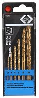 T3293 - 2mm - 8mm Titanium Nitride Coated Drill Bits, 6 Pack