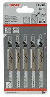 2608630030 - T101B Wood/Plastic Smooth Cut Jigsaw Blades, 5 Pack