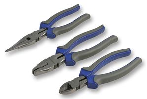 D00123 - Pliers Set, 3 Piece (Diagonal Pliers, Combination Pliers & Long Nose Pliers)