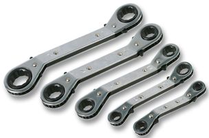 D00227 - Metric Offset Ratchet Ring Spanner Set 6mm to 21mm, 5 Piece