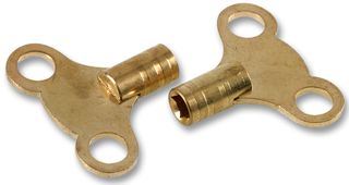 2058J - Brass Clock Type Radiator Key, 2 Pack