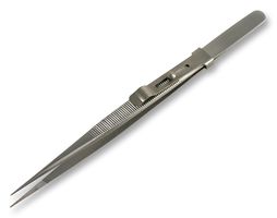 TW1093/FR - Fine Serrated Locking Stainless Steel Tweezers 160mm