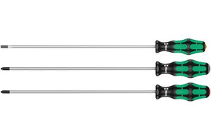 05347735002 - 300mm Kraftform Long Reach Slotted / Phillips / Pozidriv Screwdriver Set, 3 Piece - 335/350/355/3