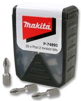 P-74893 - PZ2 x 25mm Pozidriv Torsion Screwdriver Bits, 25 Pack