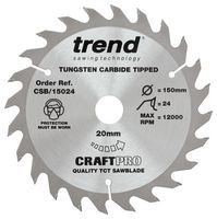 CSB/15024 - 150mm x 24T x 20mm Circular Saw Blade CraftPRO TCT