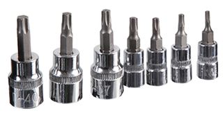 02200700 - 1/4" & 3/8" Drive Torx Star Socket Bit Set, 7 Piece