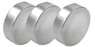 N815 - 20mm x 3mm Nickel Plated Neodymium Disc Magnet - 2.5kg, 3 Pack