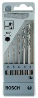 2608595525 - 2mm - 6mm Wood Twist Hex Shank Drill Bit Set, 5 Piece