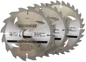 436755 - 160mm 16T / 24T / 30T TCT Circular Saw Blade Set, 3 Pack