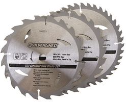 260333 - 190mm 20T / 24T / 40T x 16mm Circular Saw TCT Blade Set, 3 Pack