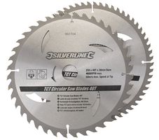 991704 - 250mm 40T / 60T TCT Circular Saw Blade Set, 2 Pack