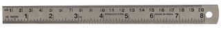 D03075 - 8" (200mm) Stainless Steel Ruler with Metric/Imperial Marking, Satin