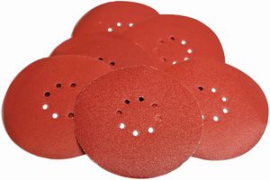 078-0093 - 225mm 240 Grit Red Dry Wall Sanding Disc,  6 Pack